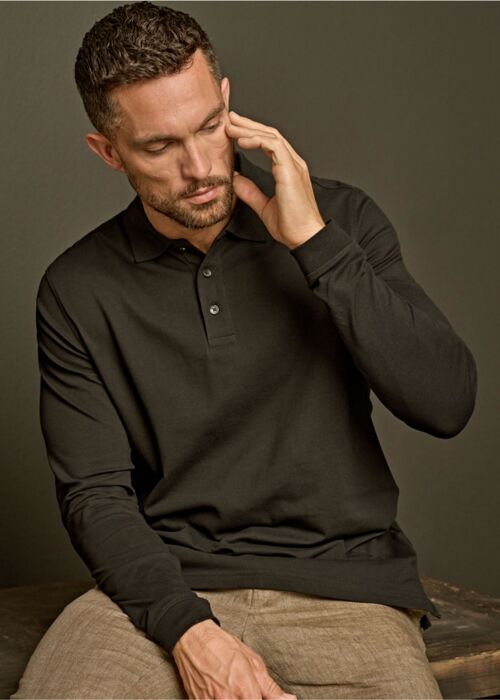 Men's Luxury Long Sleeve Stretch Polo Thumbnail