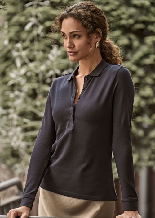 Ladies' Luxury Long Sleeve Stretch Polo Thumbnail