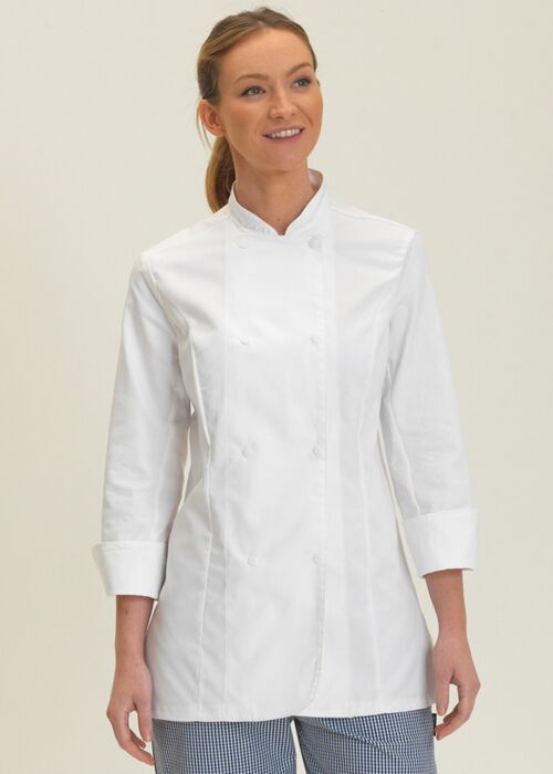 Ladies' Long Sleeve Fitted Chef's Jacket Thumbnail