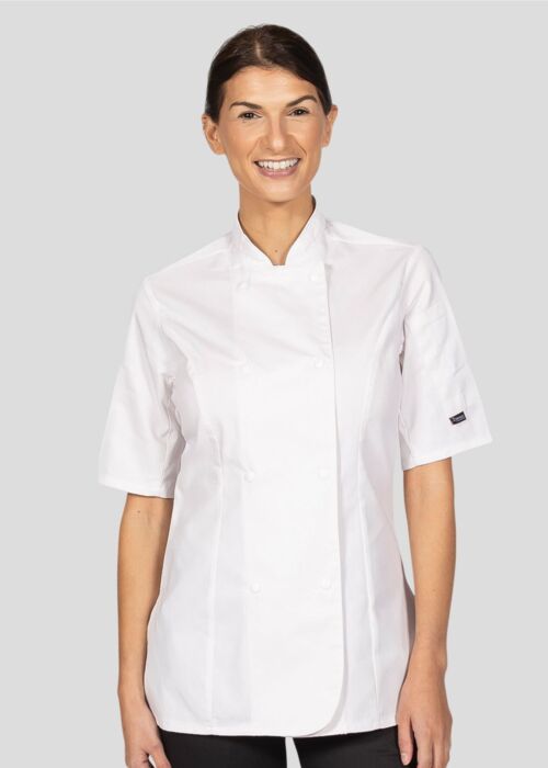 Ladies' Short Sleeve Fitted Chef's Jacket Thumbnail